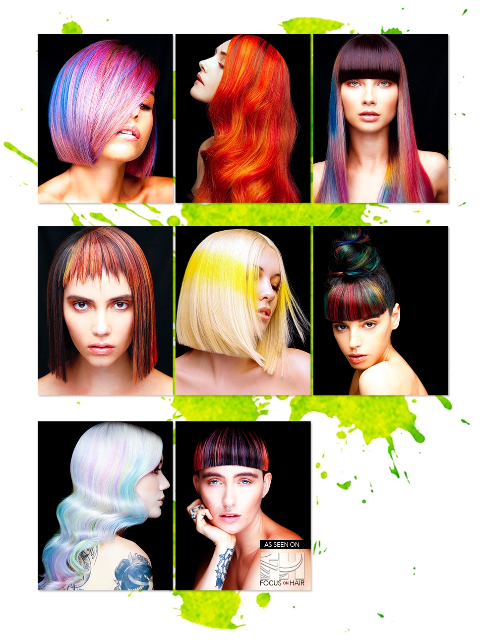 Hair color collection with bright hues