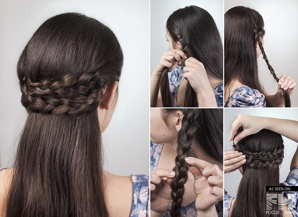 Simple Hairstyle Pony Tail Tutorial For Woman. Hairstyle For Long Hair. Pin- up Style Stock Photo, Picture and Royalty Free Image. Image 58145636.